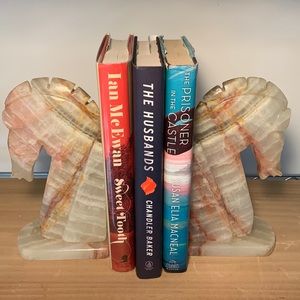 Vintage Alabaster horse head bookends